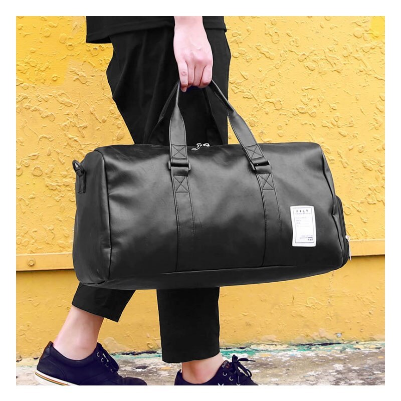 Premium PU Leather Gym & Travel Duffel With Shoe Compartment
