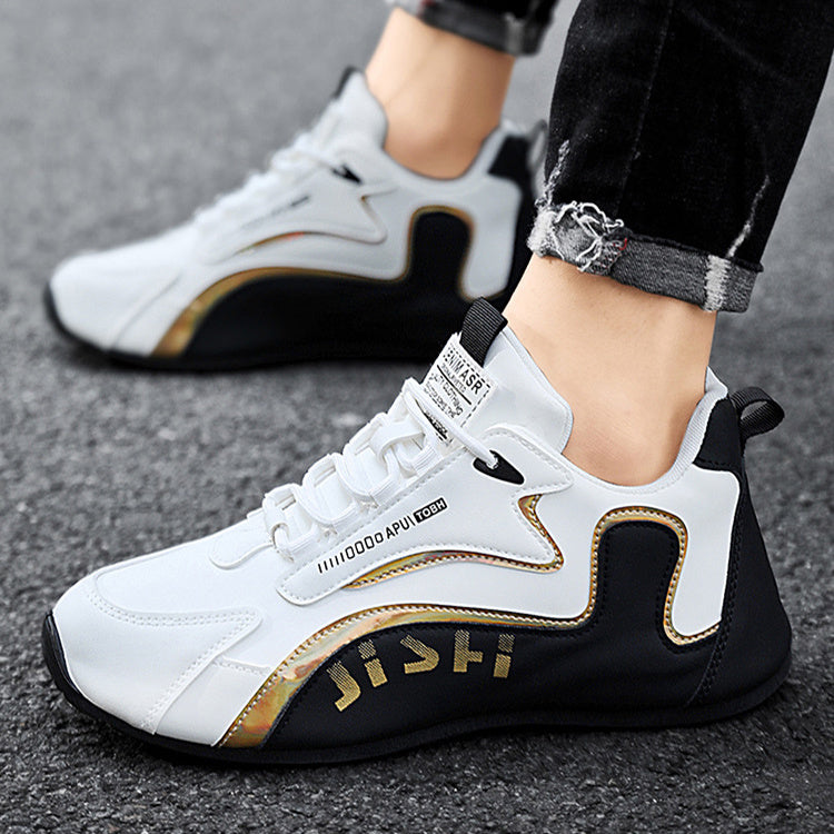 Men's Stylish Gold Accent Athletic Lifestyle Trainers Comfortable Everyday Sports Footwear - Impact Core Fitness
