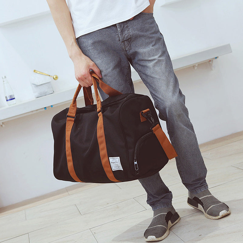 Classic Canvas Travel Duffel Gym & Weekender Bag with Shoe Compartment