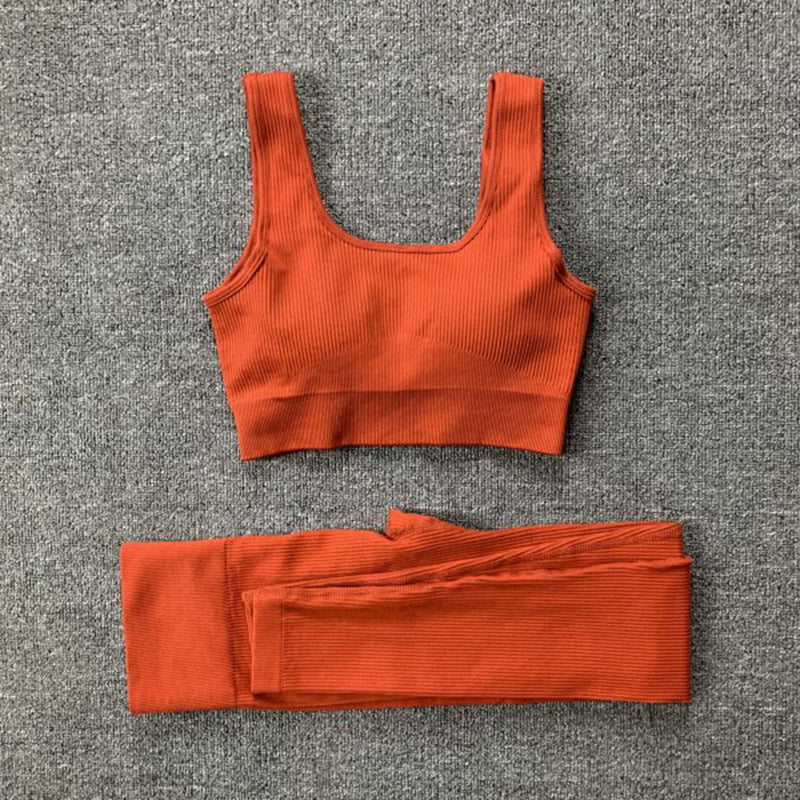 Comfort Ribbed Two-Piece Sports Bra and Leggings Set - Impact Core Fitness