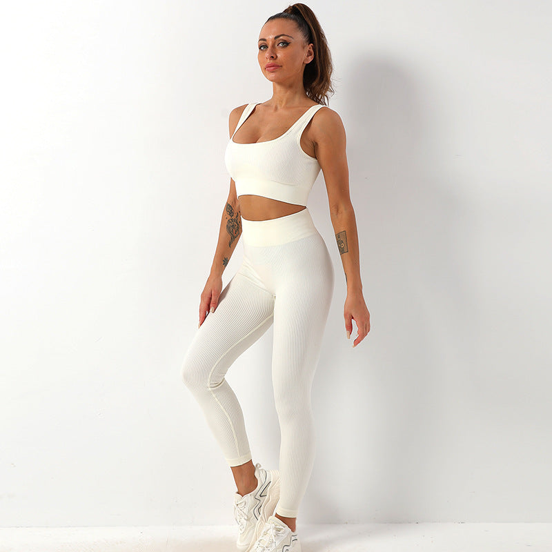 Comfort Ribbed Two-Piece Sports Bra and Leggings Set - Impact Core Fitness