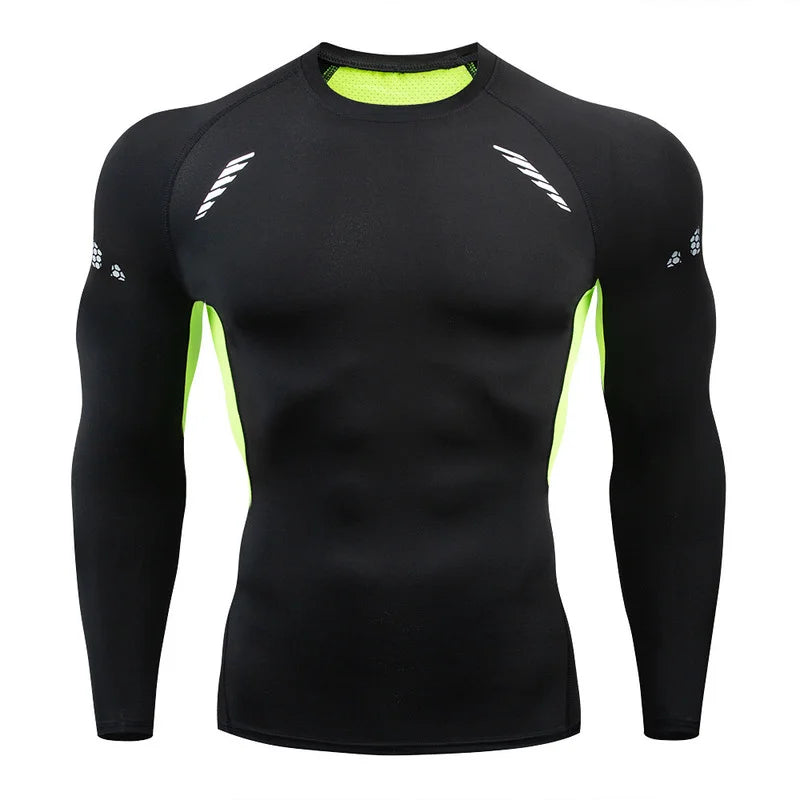 Men's Long Sleeve Compression Shirt Athletic Base Layer Workout Running Top - Impact Core Fitness
