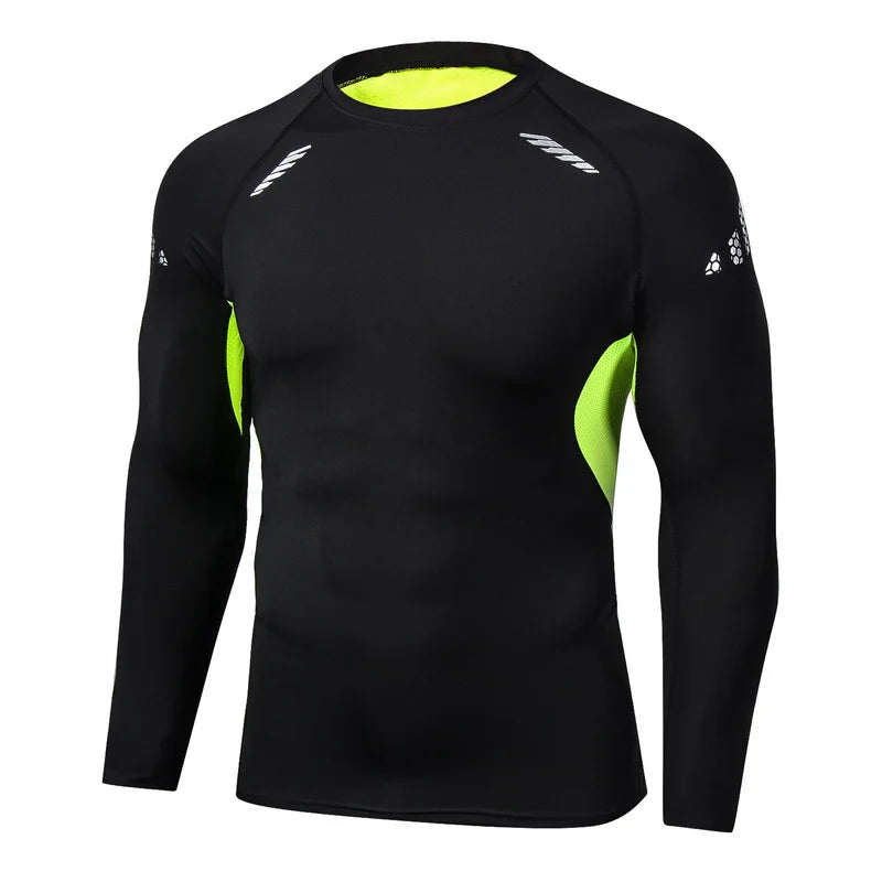 Men's Long Sleeve Compression Shirt Athletic Base Layer Workout Running Top - Impact Core Fitness