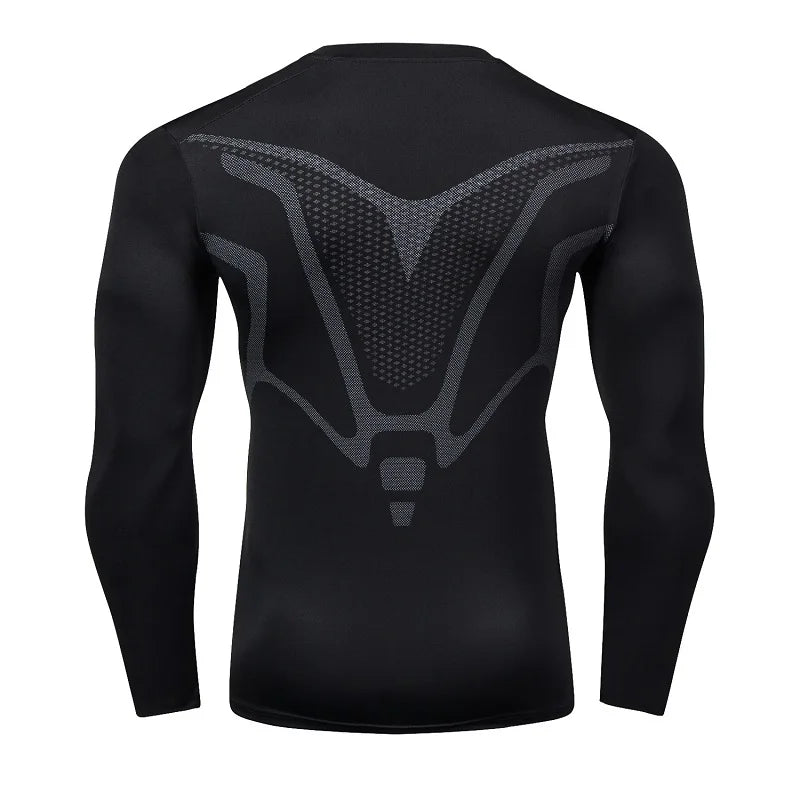 Men's Long Sleeve Compression Shirt Athletic Base Layer Workout Running Top - Impact Core Fitness
