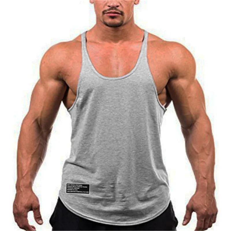 Men's Cotton Y-Back Gym Singlet Tank Top for Running and Sports - Impact Core Fitness