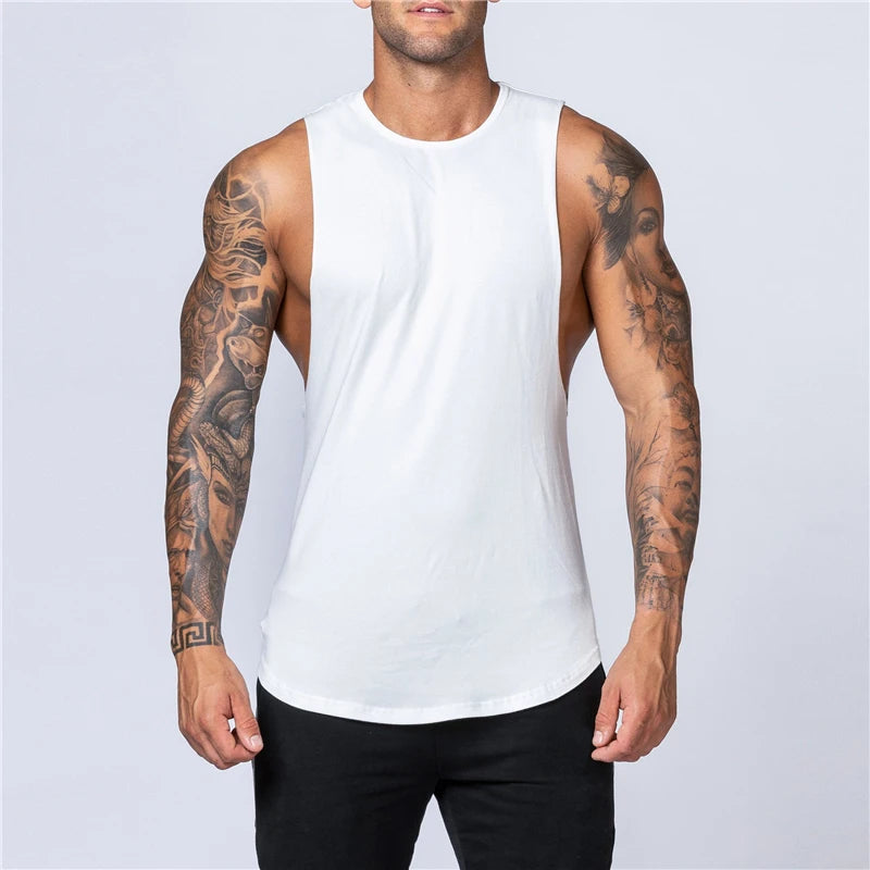 Men's Gym Clothing Summer Fitness Cotton Tank Top Men Jogging Bodybuilding Sleeveless Shirt Breathable O-Neck Casual Muscle Vest - Impact Core Fitness