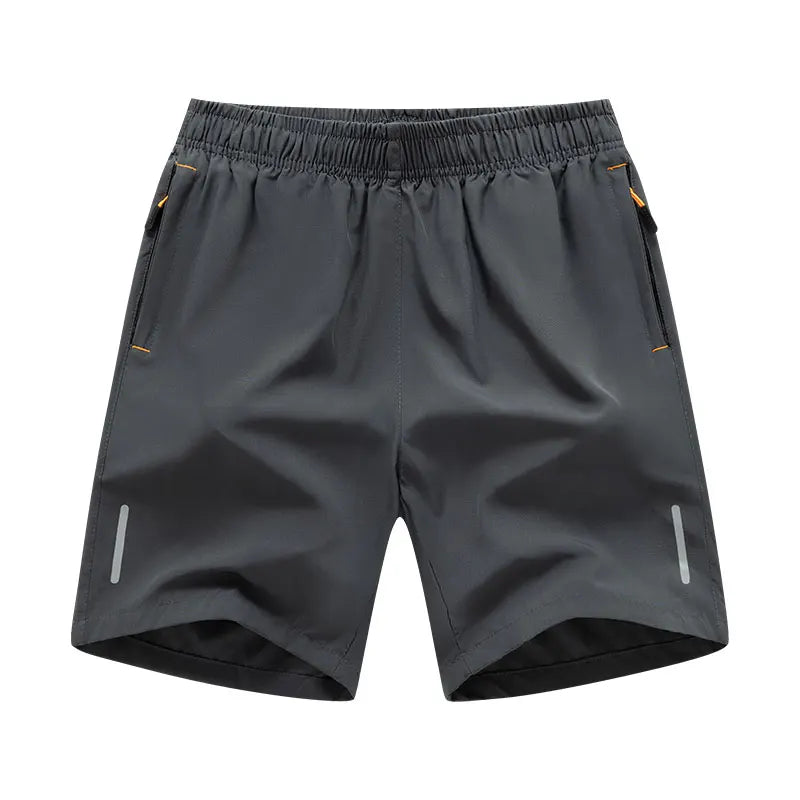 Men's Quick Dry Athletic Sports Shorts with Zipper Pockets & Reflective Accents - Impact Core Fitness