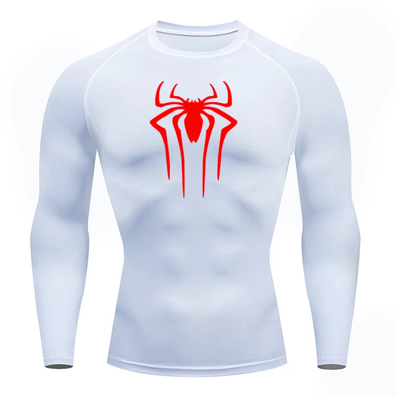 Men's Superhero Compression Shirt Long Sleeve Athletic Workout Running Base Layer - Impact Core Fitness