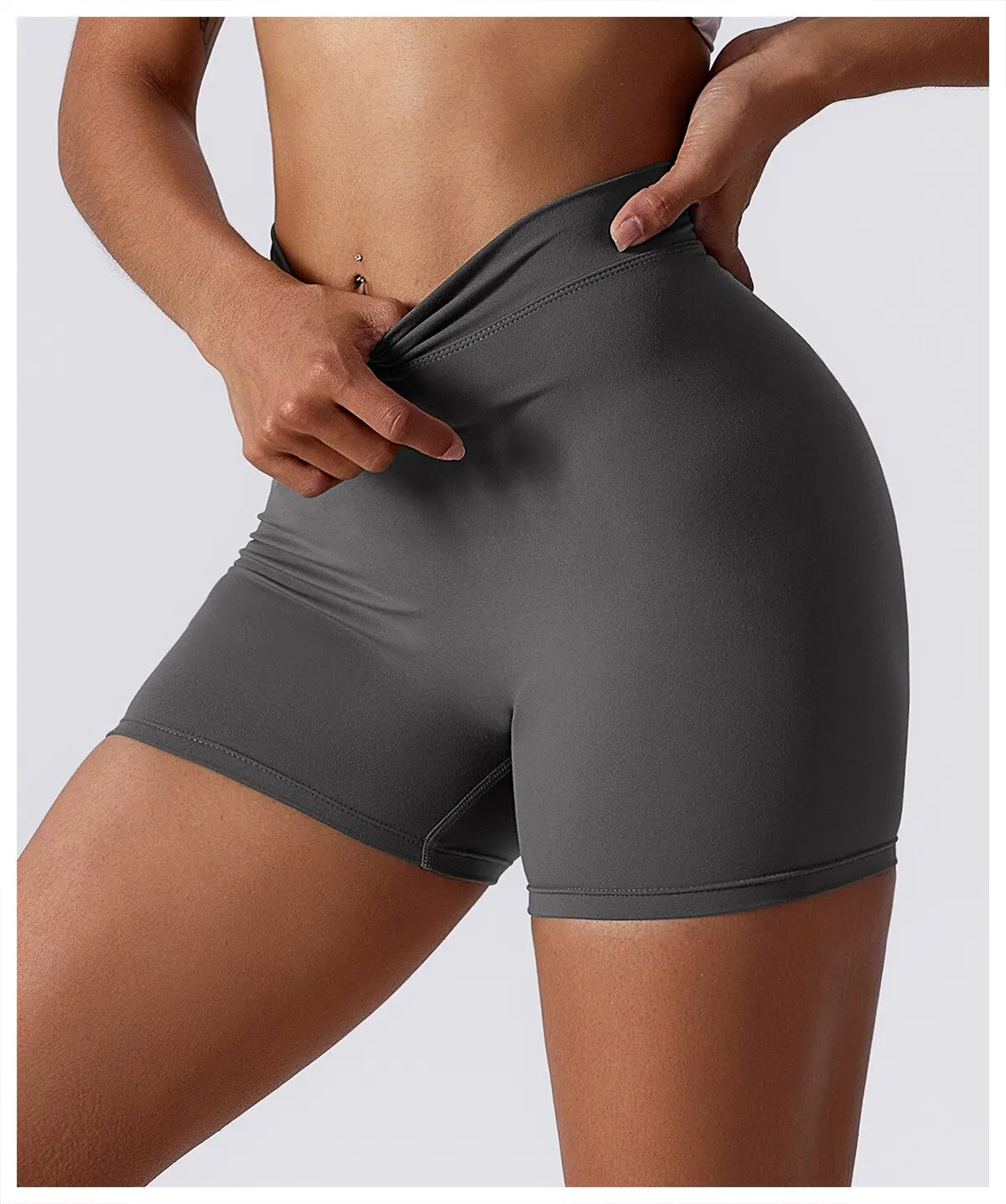 High Waist Scrunch Butt Gym Shorts for Women Solid Colors - Impact Core Fitness