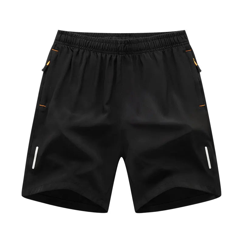 Men's Quick Dry Athletic Sports Shorts with Zipper Pockets & Reflective Accents - Impact Core Fitness