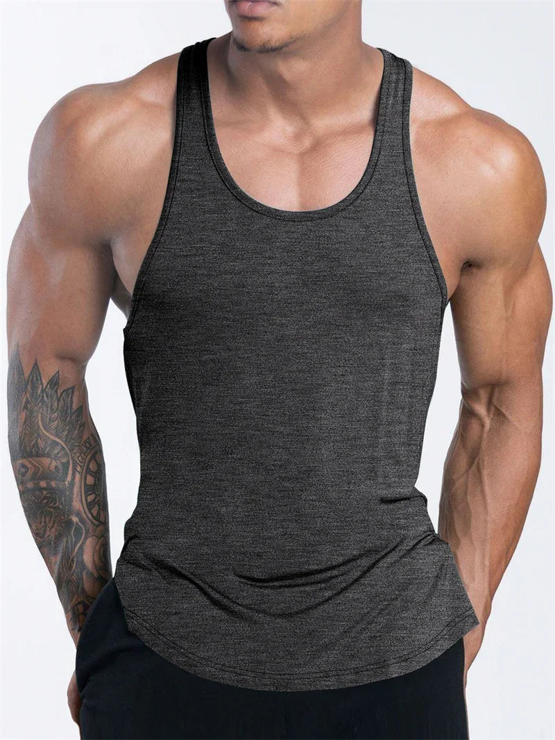 Men's Sports Fitness Tank Top Summer GYM Training Undershirt Running Basketball Quick Drying Breathable loose Tank Top men tops - Impact Core Fitness