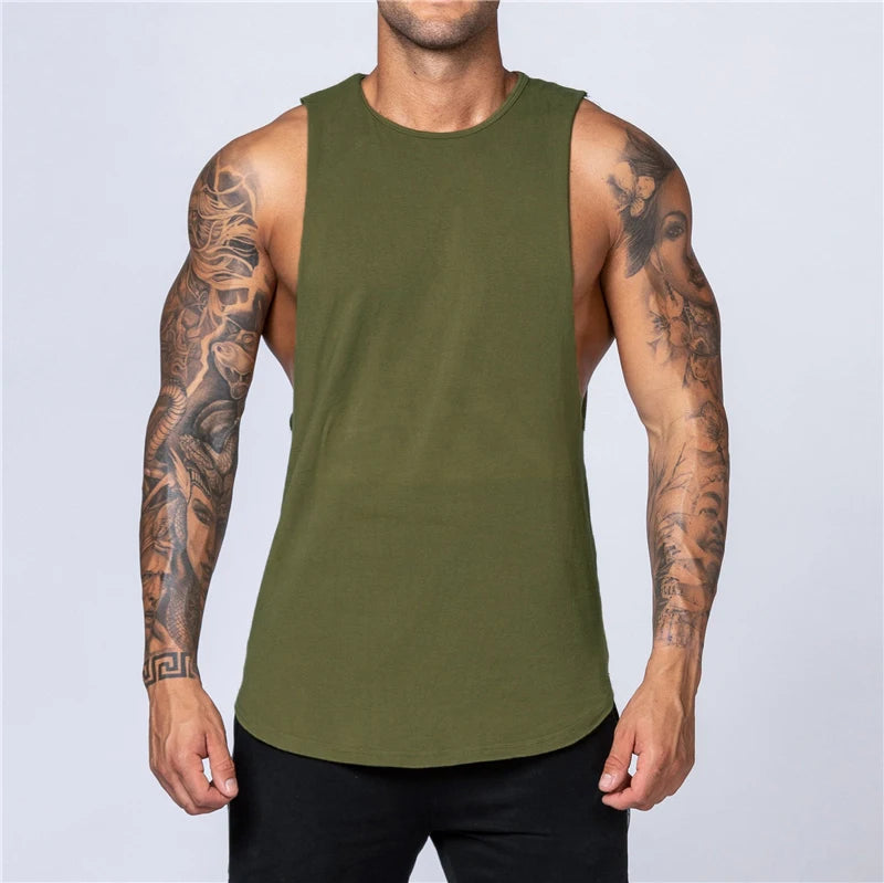 Men's Gym Clothing Summer Fitness Cotton Tank Top Men Jogging Bodybuilding Sleeveless Shirt Breathable O-Neck Casual Muscle Vest - Impact Core Fitness