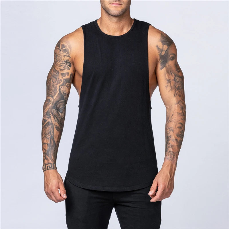 Men's Gym Clothing Summer Fitness Cotton Tank Top Men Jogging Bodybuilding Sleeveless Shirt Breathable O-Neck Casual Muscle Vest - Impact Core Fitness