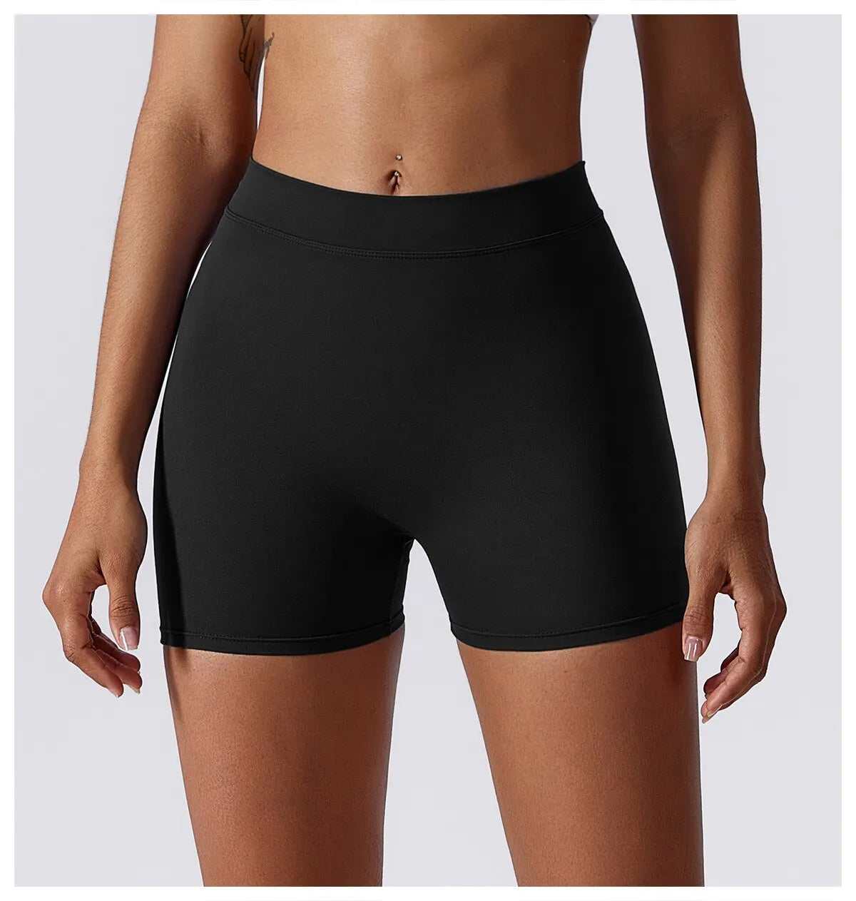 High Waist Scrunch Butt Gym Shorts for Women Solid Colors - Impact Core Fitness