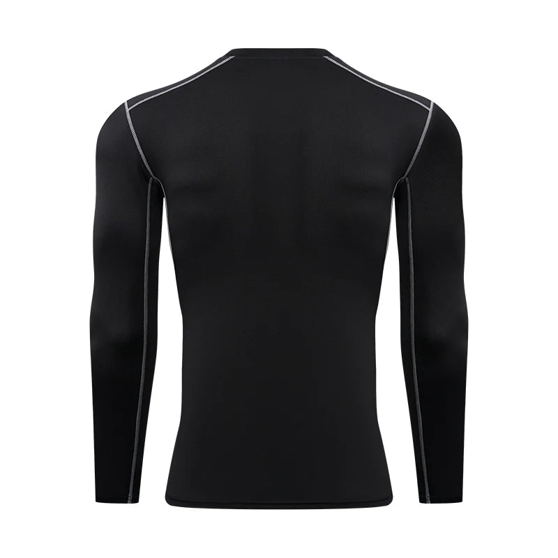 Men's Long Sleeve Compression Base Layer Shirt for Athletic Performance & Muscle Support - Impact Core Fitness
