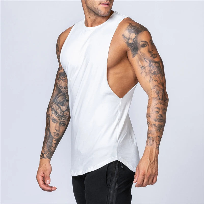 Men's Gym Clothing Summer Fitness Cotton Tank Top Men Jogging Bodybuilding Sleeveless Shirt Breathable O-Neck Casual Muscle Vest - Impact Core Fitness