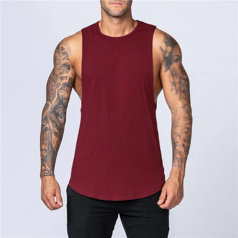 Men's Gym Clothing Summer Fitness Cotton Tank Top Men Jogging Bodybuilding Sleeveless Shirt Breathable O-Neck Casual Muscle Vest - Impact Core Fitness