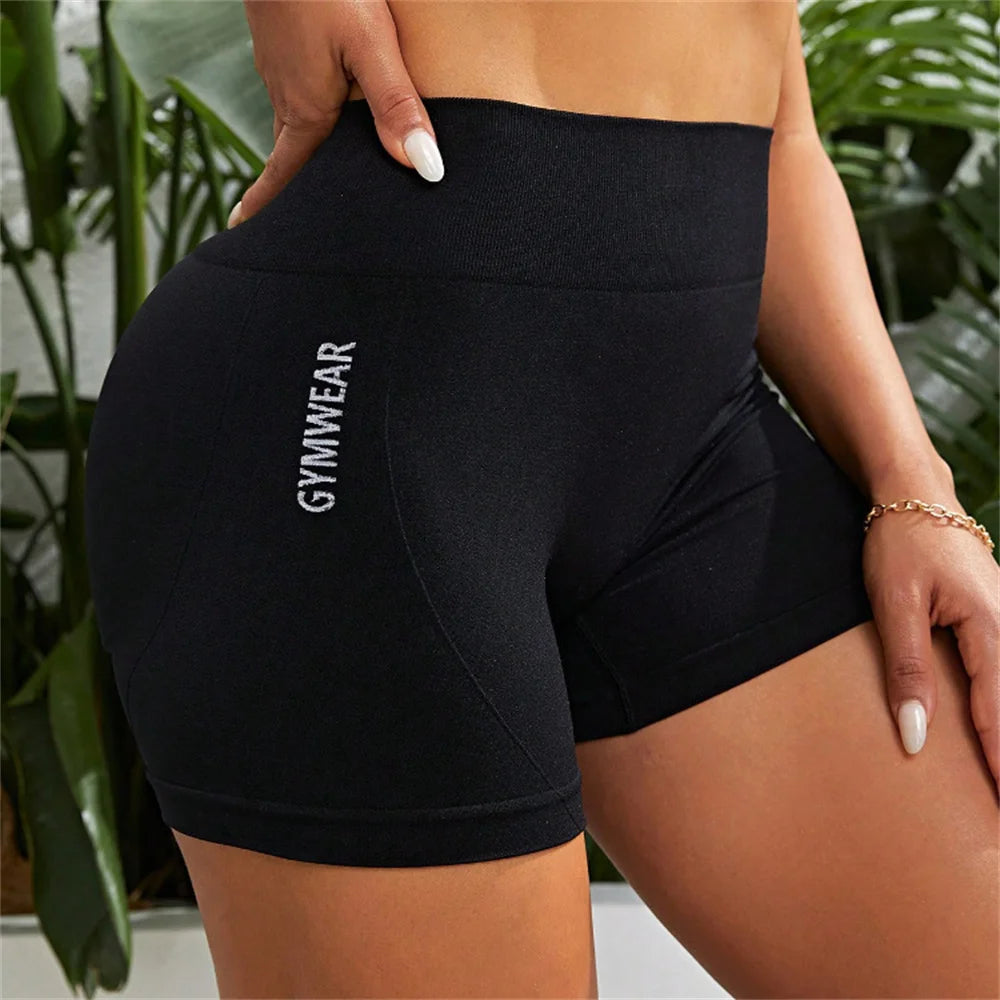 Women's High Waist Seamless Gym Shorts Solid Color Activewear - Impact Core Fitness