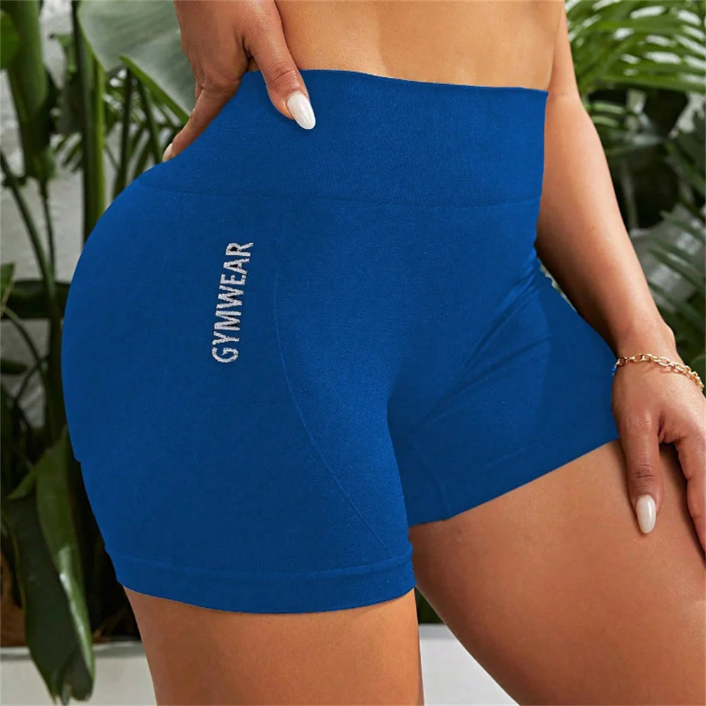 Women's High Waist Seamless Gym Shorts Solid Color Activewear - Impact Core Fitness