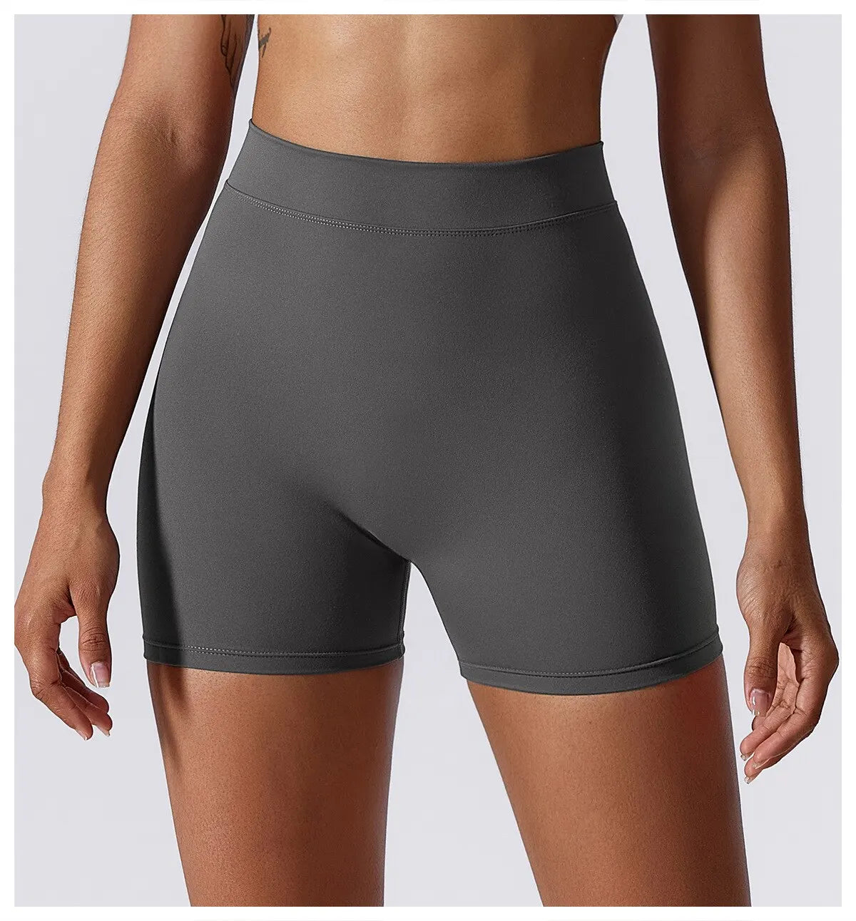 High Waist Scrunch Butt Gym Shorts for Women Solid Colors - Impact Core Fitness