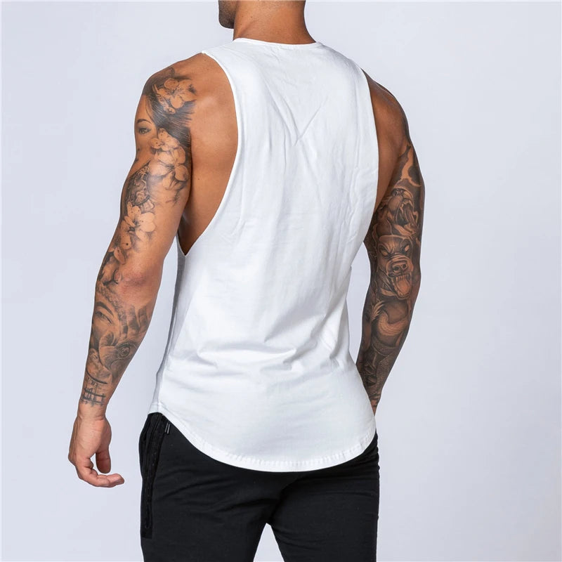 Men's Gym Clothing Summer Fitness Cotton Tank Top Men Jogging Bodybuilding Sleeveless Shirt Breathable O-Neck Casual Muscle Vest - Impact Core Fitness