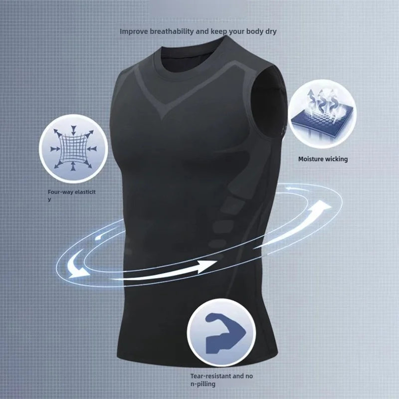 Men's Athletic Compression Sleeveless Tank Top for Gym Workout & Fitness Training - Impact Core Fitness