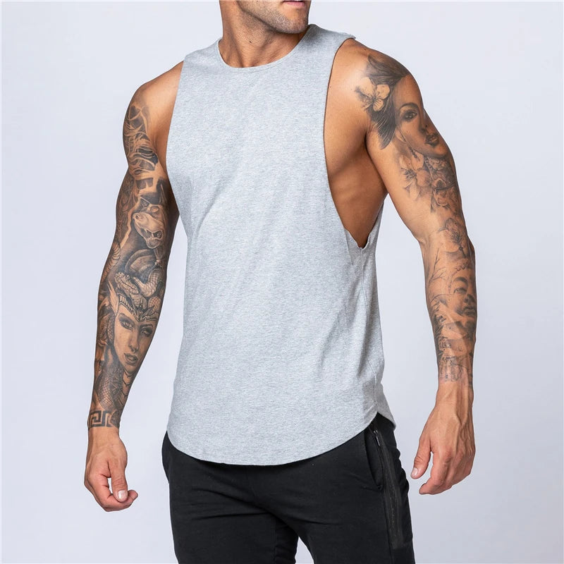 Men's Gym Clothing Summer Fitness Cotton Tank Top Men Jogging Bodybuilding Sleeveless Shirt Breathable O-Neck Casual Muscle Vest - Impact Core Fitness