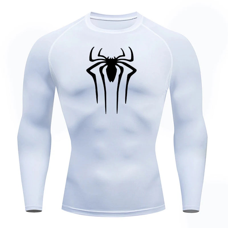 Men's Superhero Compression Shirt Long Sleeve Athletic Workout Running Base Layer - Impact Core Fitness