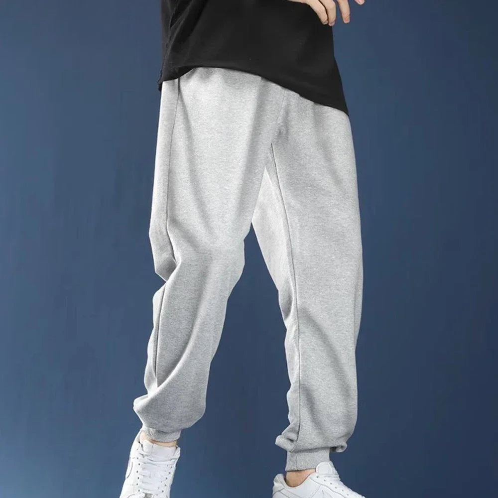 Men's Casual Sweatpants Fleece Sports Pants Unisex Fashion Solid Loose Trousers Streetwear Autumn Winter Jogging Fitness Pants - Impact Core Fitness