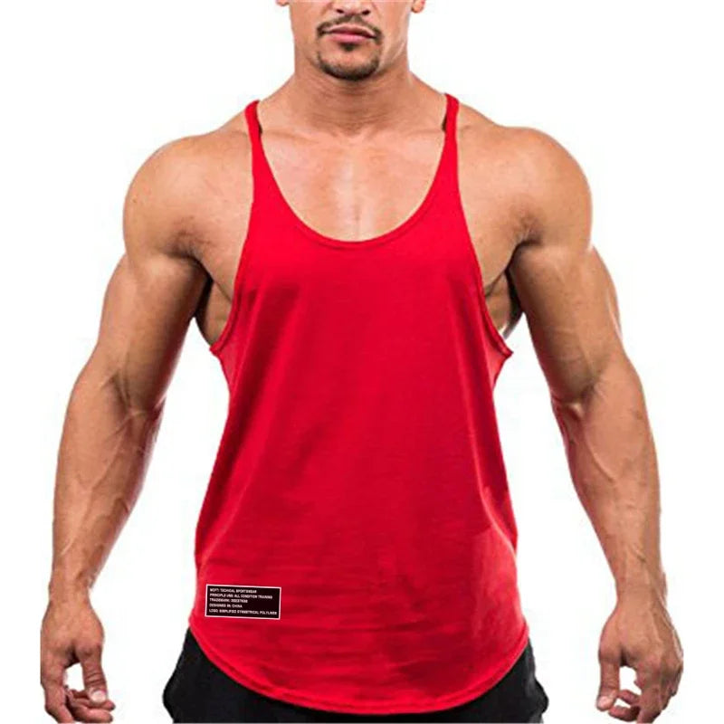 Men's Cotton Y-Back Gym Singlet Tank Top for Running and Sports - Impact Core Fitness