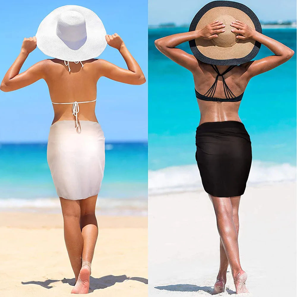 Women's Sheer Beach Sarong Wrap Swimsuit Cover Up Skirt with Ties - Impact Core Fitness