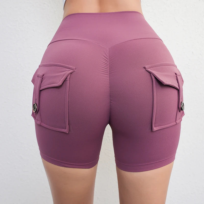 High Waist Cargo Gym Shorts for Women with Functional Pockets - Impact Core Fitness