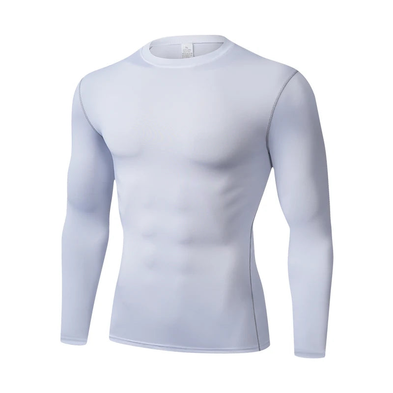 Men's Long Sleeve Compression Base Layer Shirt for Athletic Performance & Muscle Support - Impact Core Fitness