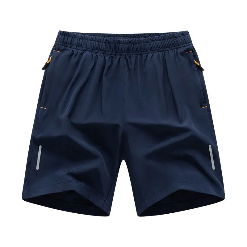 Men's Quick Dry Athletic Sports Shorts with Zipper Pockets & Reflective Accents - Impact Core Fitness