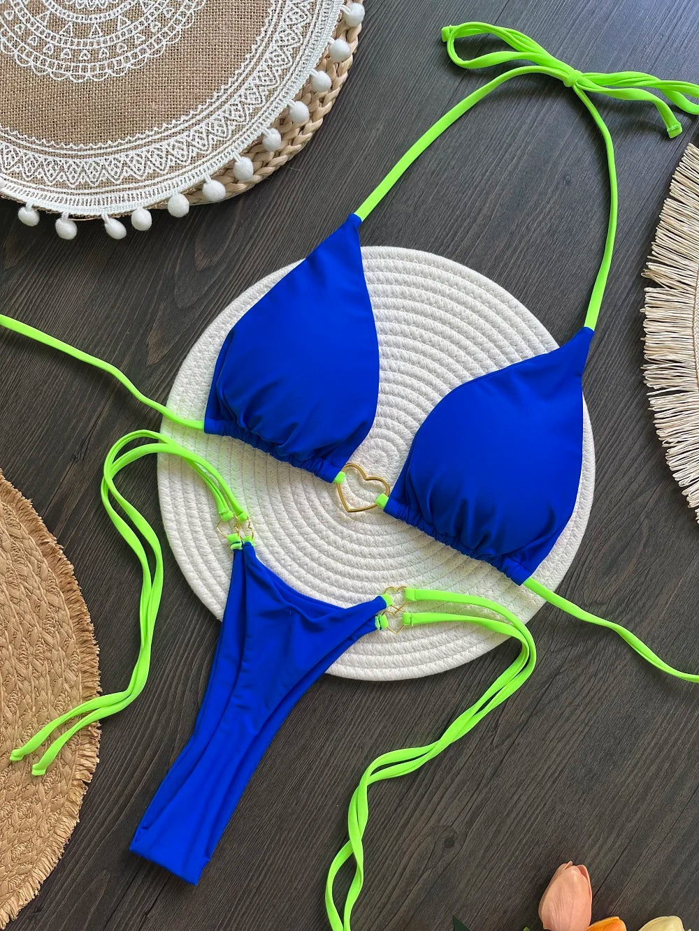 Classic Adjustable String Triangle Bikini Set for Women's Beachwear - Impact Core Fitness