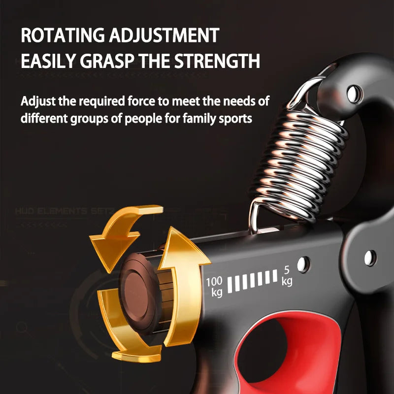 Adjustable Hand Grip Strengthener 5-100kg - Forearm Exerciser & Finger Trainer Tool - Impact Core Fitness