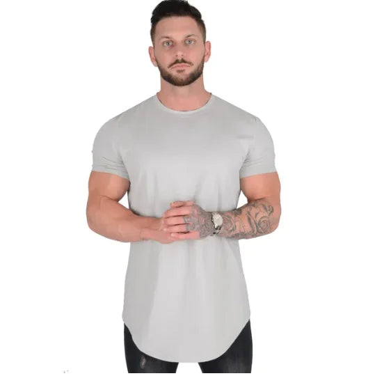Muscle Fitness T-shirt Summer Men's Athleisure Workout short sleeve T-shirt High Quality cotton Men T-shirt Gym Sport Shirt Tops - Impact Core Fitness