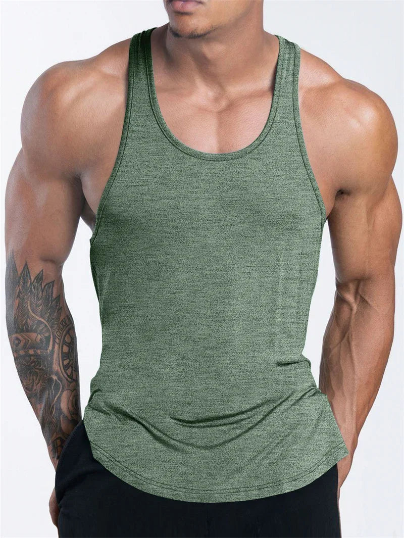 Men's Sports Fitness Tank Top Summer GYM Training Undershirt Running Basketball Quick Drying Breathable loose Tank Top men tops - Impact Core Fitness