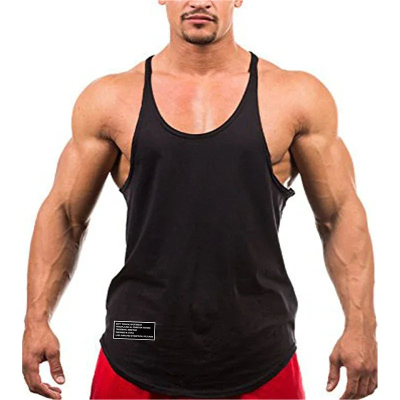 Men's Cotton Y-Back Gym Singlet Tank Top for Running and Sports - Impact Core Fitness