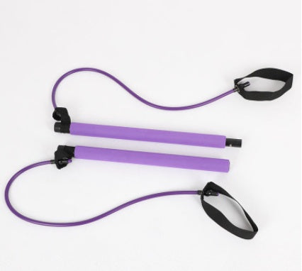 8 In 1 Portable Yoga Pilates Bar Kit Resistance Band Chest Expander Puller Home Gym Full Body Fitness System - Impact Core Fitness
