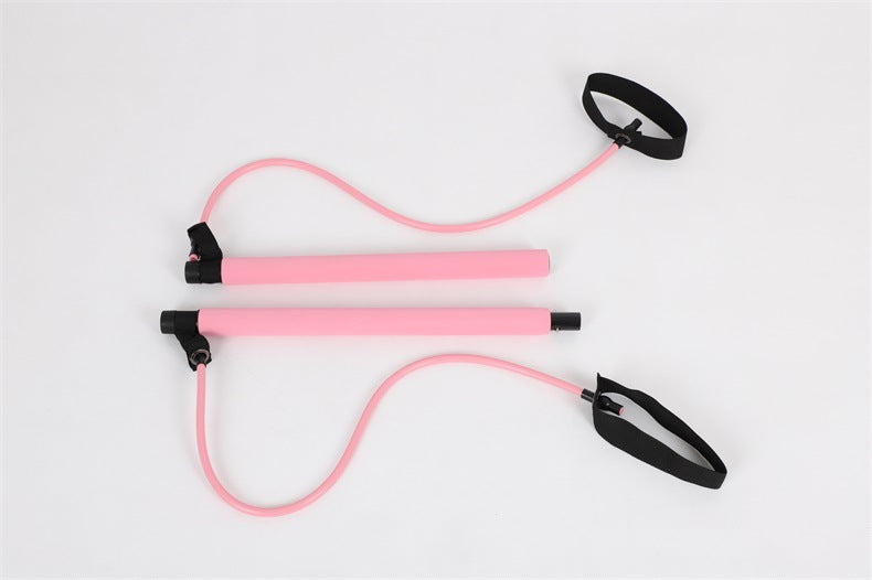 8 In 1 Portable Yoga Pilates Bar Kit Resistance Band Chest Expander Puller Home Gym Full Body Fitness System - Impact Core Fitness
