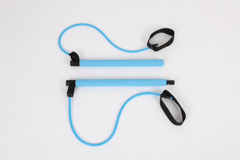 8 In 1 Portable Yoga Pilates Bar Kit Resistance Band Chest Expander Puller Home Gym Full Body Fitness System - Impact Core Fitness