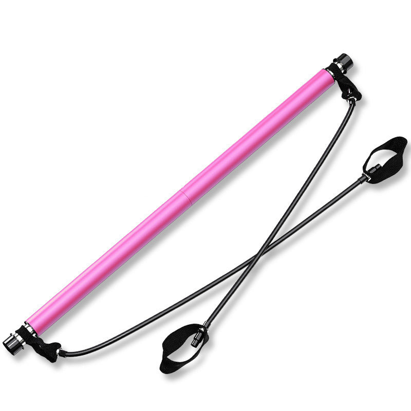 8 In 1 Portable Yoga Pilates Bar Kit Resistance Band Chest Expander Puller Home Gym Full Body Fitness System - Impact Core Fitness