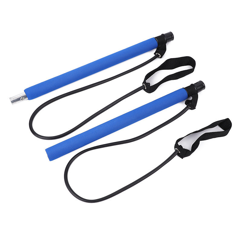 8 In 1 Portable Yoga Pilates Bar Kit Resistance Band Chest Expander Puller Home Gym Full Body Fitness System - Impact Core Fitness