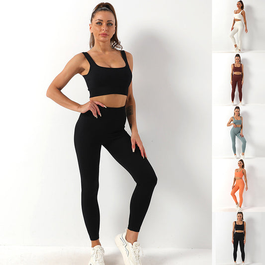 Comfort Ribbed Two-Piece Sports Bra and Leggings Set - Impact Core Fitness