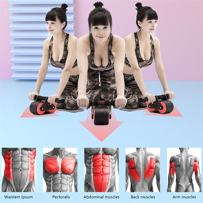 Automatic Rebound Abdominal Wheel Roller Double Wheel Core Workout Trainer for Home Gym Stability - Impact Core Fitness
