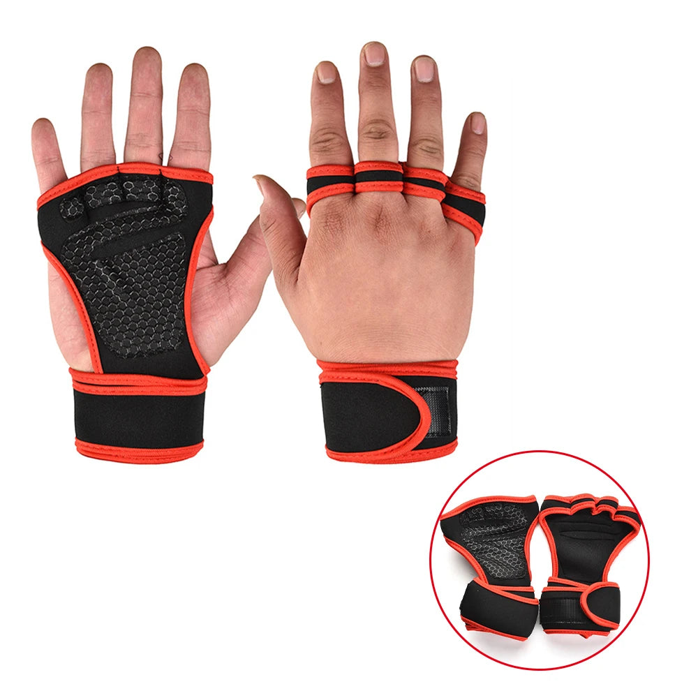 Half Finger Gym Gloves With Wrist Support Non-Slip Palm Protector Workout Gloves - Impact Core Fitness