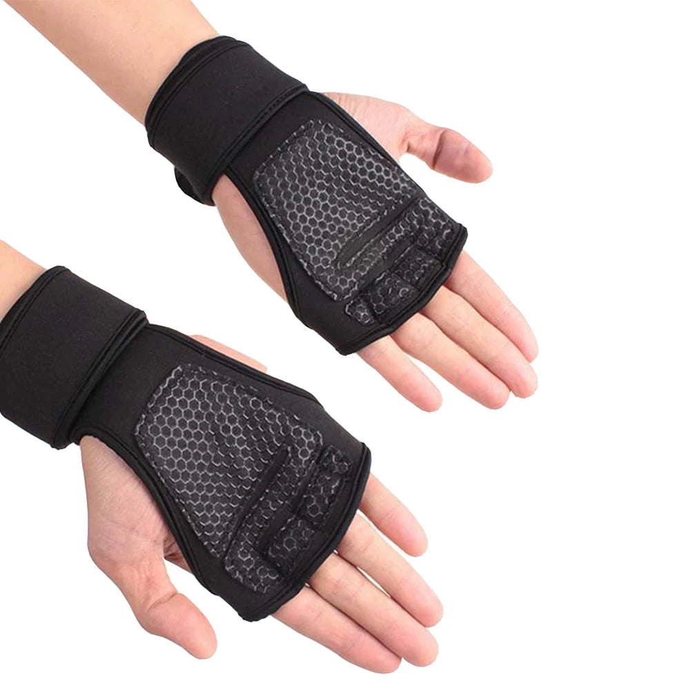 Half Finger Gym Gloves With Wrist Support Non-Slip Palm Protector Workout Gloves - Impact Core Fitness