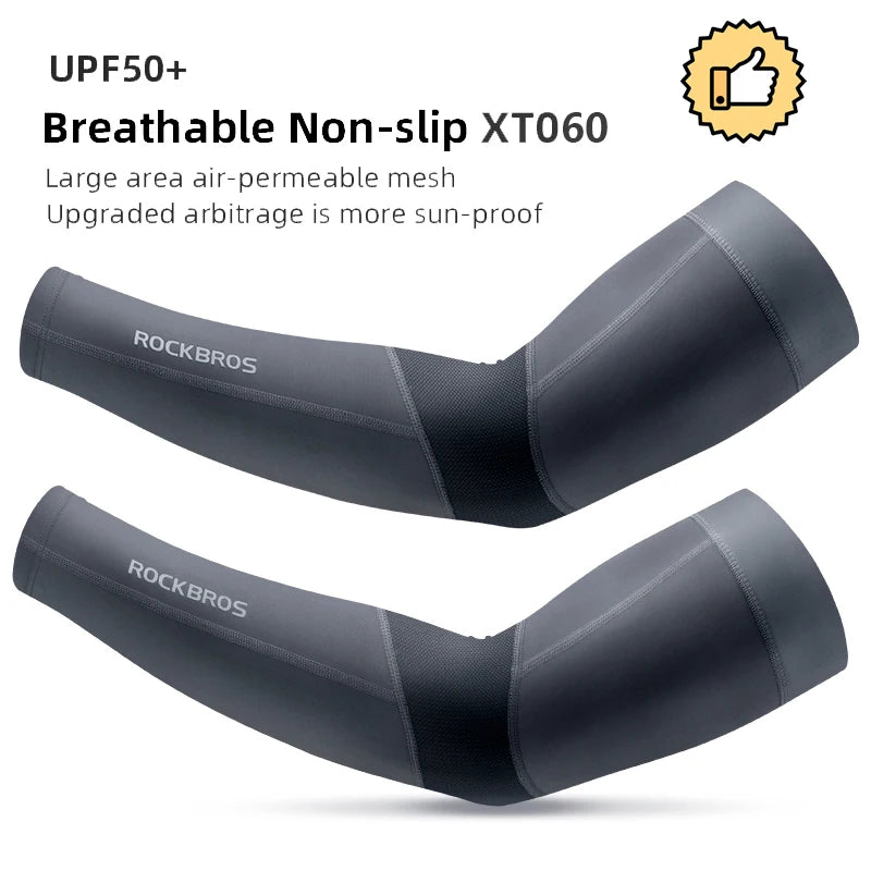 ROCKBROS Cooling Arm Sleeves Ice Fabric UV Protection for Cycling & Running - Impact Core Fitness