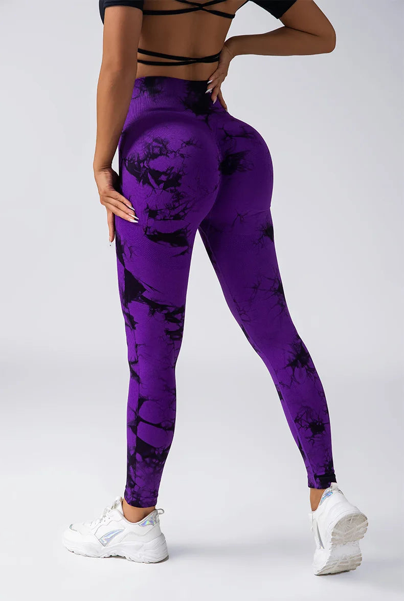 High-Rise Compression Yoga Pants Push Up Seamless Gym Leggings Breathable Tummy Control Running Tights - Impact Core Fitness